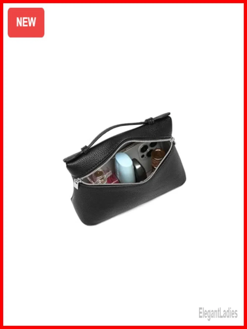 PU Leather Top-Handle Shoulder Bag Adjustable Strap Zip Closure Satchel